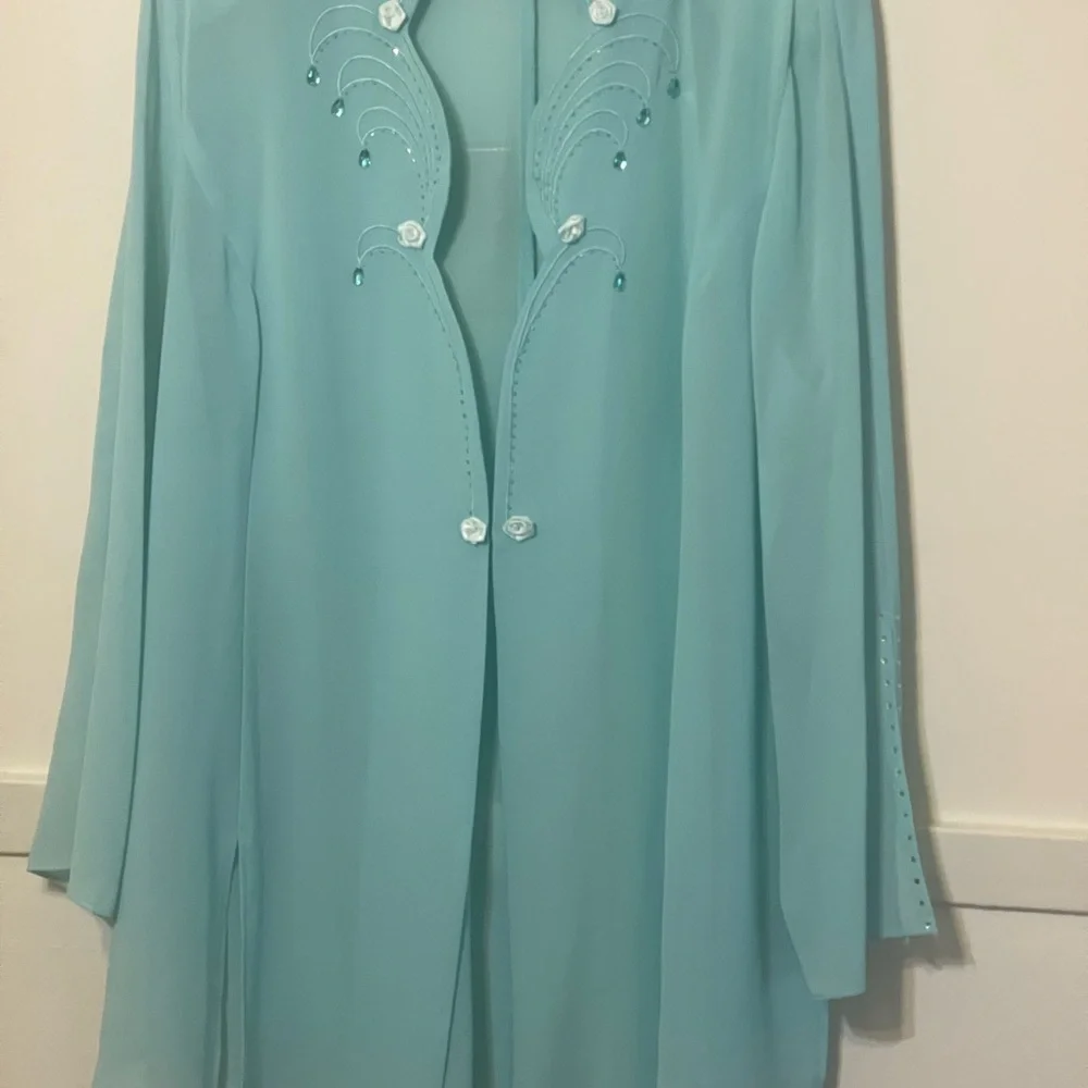 Tally Taylor Light Blue Blouse zise 22W Sherlock 100% polyester Linning - Picture 3 of 7
